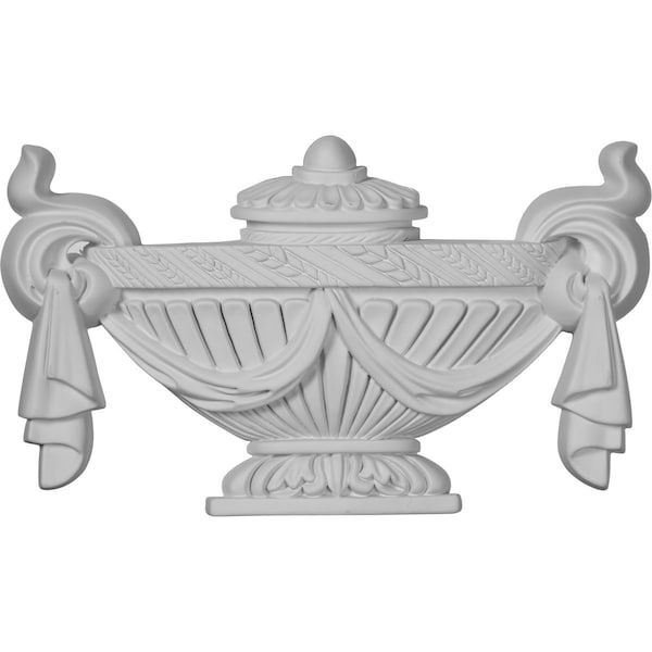 Ekena Millwork 11 3/8"W x 6 1/2"H x 1 1/2"P Salem Urn Center Onlay ONL11X06X01SA - main